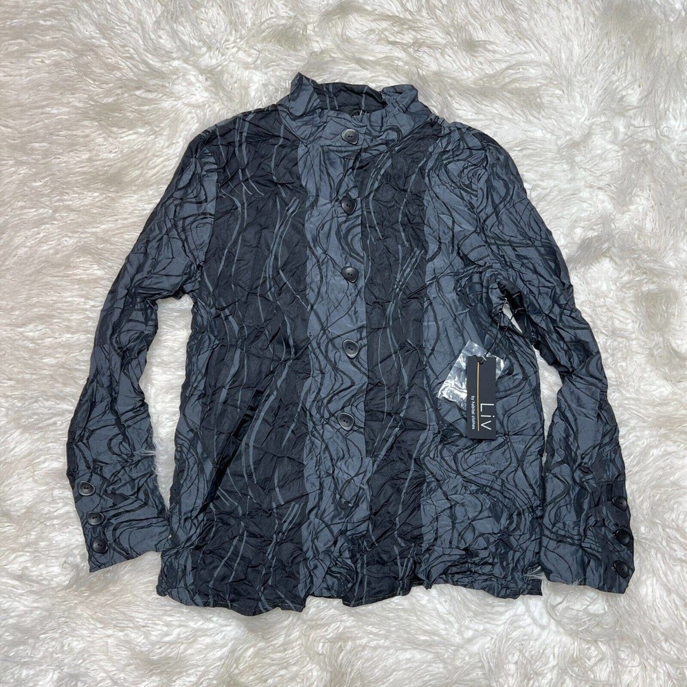 Liv by Habitat Clothes Boyfriend Jacket Crinkle Style 102113 Steel